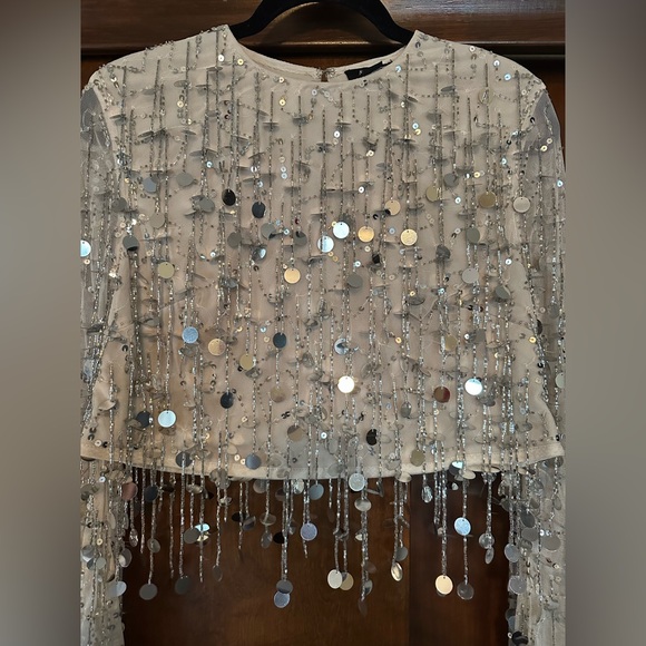 Nasty Gal White Sequin Blouse - Picture 2 of 9